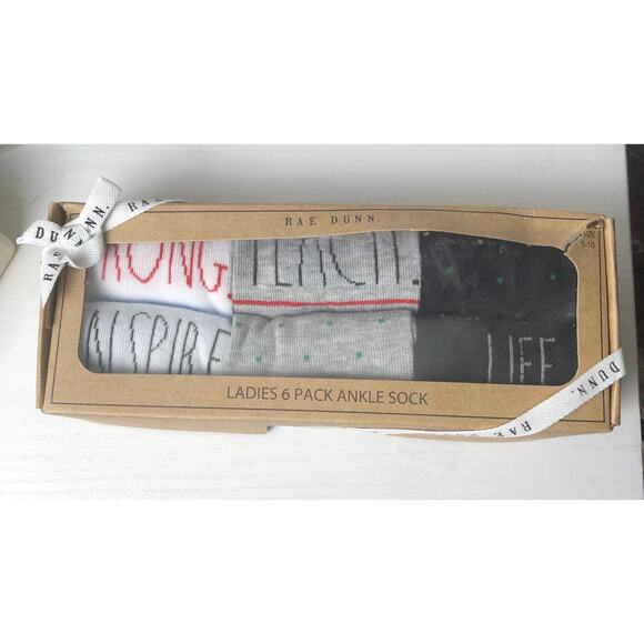 Rae Dunn Teacher Appreciation 6 Pack Ankle Sock Gift Set Pack - Picture 2 of 9